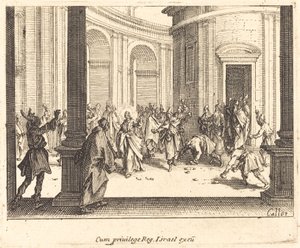 Jesu stening av Jacques Callot
