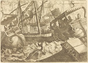 Storm utanför Barcelonas kust av Jacques Callot