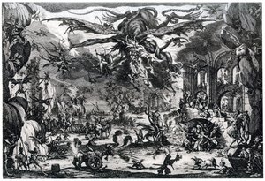 Frestelse av Sankt Antonius, c1615-1635 1924 av Jacques Callot