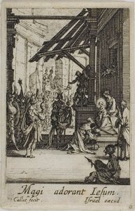 De tre vise männens tillbedjan, ur Jungfruns liv av Jacques Callot