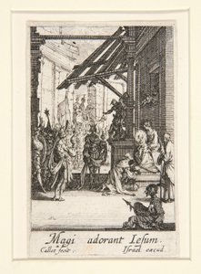The Adoration of the Magi, nr. 8 från The Life of the Virgin av Jacques Callot