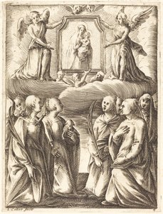 Tillbedjan av jungfrun och barnet av Jacques Callot