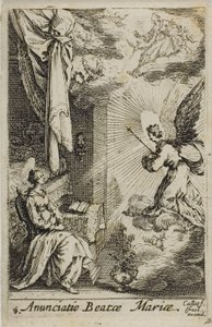 Bebådelsen, ur Jungfruns liv av Jacques Callot