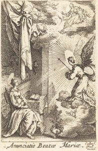 Bebådelsen, i eller efter 1630. av Jacques Callot