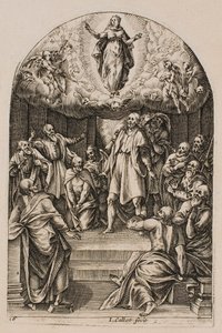 Jungfru Marie himmelsfärd, ur serien ”Bilder från Rom” av Jacques Callot