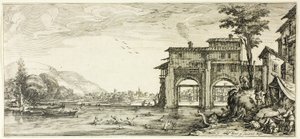 The Bathers, från olika scener designade i Florens av Jacques Callot