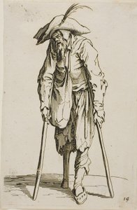 Tiggaren med träbenet, tallrik fjorton från The Beggars av Jacques Callot
