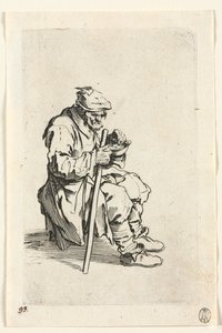 Tiggarna: Tiggare som sitter och äter, ca. 1623. av Jacques Callot