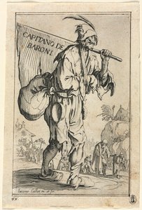 The Beggars: Frontispice: Kapten för baronerna, ca. 1623. av Jacques Callot