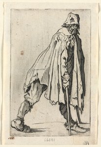 Tiggarna: Tiggaren på kryckor, med keps, ca. 1623. av Jacques Callot