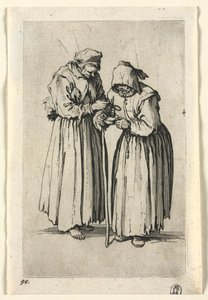 Tiggarna: Två tiggarkvinnor, ca. 1623. av Jacques Callot