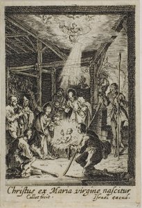 Jesu födelse, ur Jungfruns liv av Jacques Callot