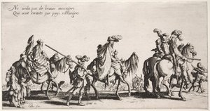The Bohemians: The Bohemians Marching: The Vanguard, ca. 1621-1625. av Jacques Callot