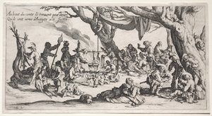 The Bohemians: The Stopping Place: The Feast of the Bohemians, c.1621-1625. av Jacques Callot