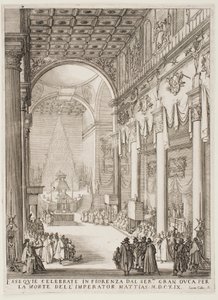 Katafalken för kejsar Matthias av Jacques Callot