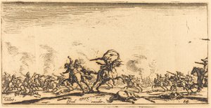 Kavalleristriden med pistoler, ca. 16321634. av Jacques Callot