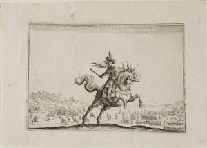Befälhavaren till häst, från The Caprices av Jacques Callot