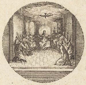 Den heliga duvans nedstigning, ca. 1631. av Jacques Callot