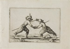 Duellen med svärd, från The Caprices av Jacques Callot