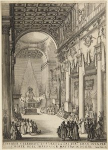 Kejsar Mattias på lit de parade av Jacques Callot