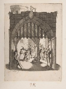 The Flagellation, nej. 6 av 11 från La Petite Passion av Jacques Callot