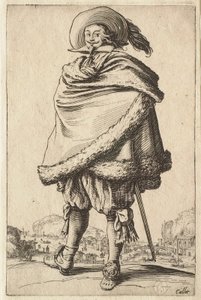 Herren insvept i sin pälsbrämade rock av Jacques Callot