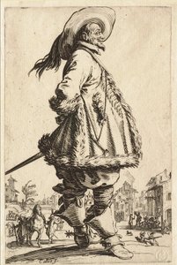 Gentlemannen i den pälsbrämade rocken med händerna bakom ryggen av Jacques Callot