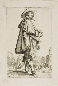 Gentlemannen med knäppta händer, plansch elva från La Noblesse av Jacques Callot