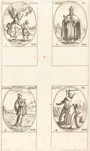 Skyddsängeln, St. Simplici, St. Cunegundes, St. Luci. av Jacques Callot