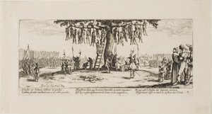 The Hanging, tallrik elva från The Miseries of War av Jacques Callot