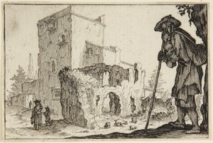 Herdensman och ruinerna av Jacques Callot