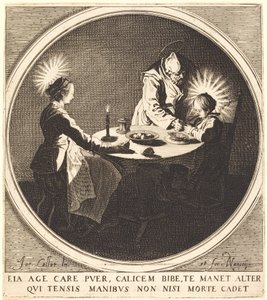 Den heliga familjen vid bordet av Jacques Callot