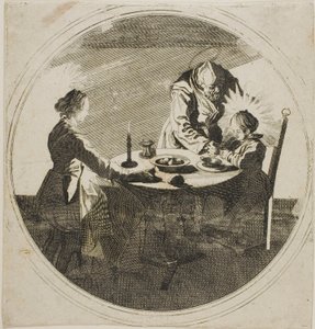 Den heliga familjen vid bordet av Jacques Callot