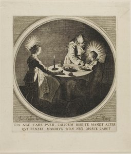 Den heliga familjen till bords av Jacques Callot