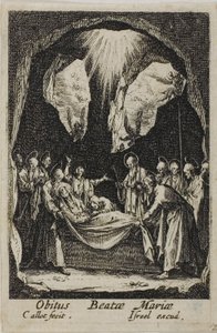 Jungfruns begravning, från Jungfruns liv av Jacques Callot