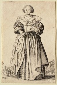 Damen med solfjädern av Jacques Callot