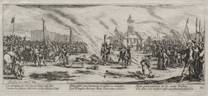 The Large Miseries of War: Burning at the Stake, 1633. av Jacques Callot
