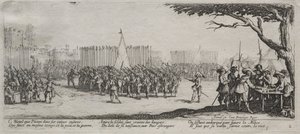 Krigets stora elände: Inskrivning av trupperna av Jacques Callot