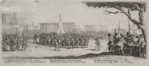 The Large Miseries of War: Enrollment of the Troops, 1633. av Jacques Callot