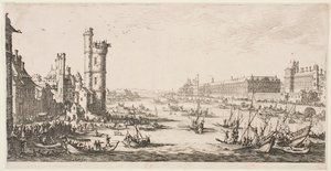 De stora vyerna över Paris: vy över Louvren av Jacques Callot