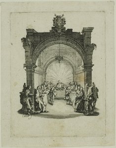 Den sista måltiden, från Den lilla passionen av Jacques Callot