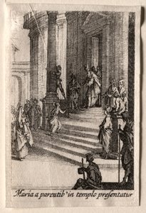 Jungfruns liv: Presentationen av Jungfrun i templet. av Jacques Callot