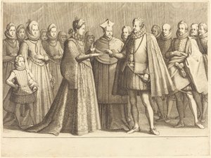 Äktenskapet mellan Ferdinando och Christine av Lorraine av Jacques Callot