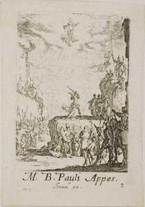 Sankt Paulus martyrdöd, plansch två från Apostlarnas martyrdöd av Jacques Callot