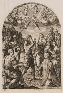 Sankt Stefans martyrskap, ur serien ”Bilder från Rom” av Jacques Callot