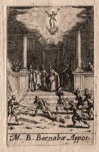Apostlarnas martyrskap: St. Barnabas av Jacques Callot