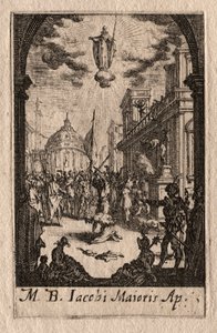 Apostlarnas martyrskap: St. Jakob den större. av Jacques Callot