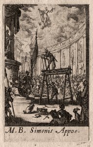 Apostlarnas martyrskap: St Simon av Jacques Callot