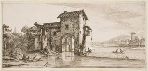 Kvarnen vid floden, ur serien ”Florens landskap” av Jacques Callot