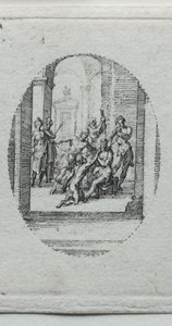 Passionens mysterier: Kristus krönt med törnar. av Jacques Callot